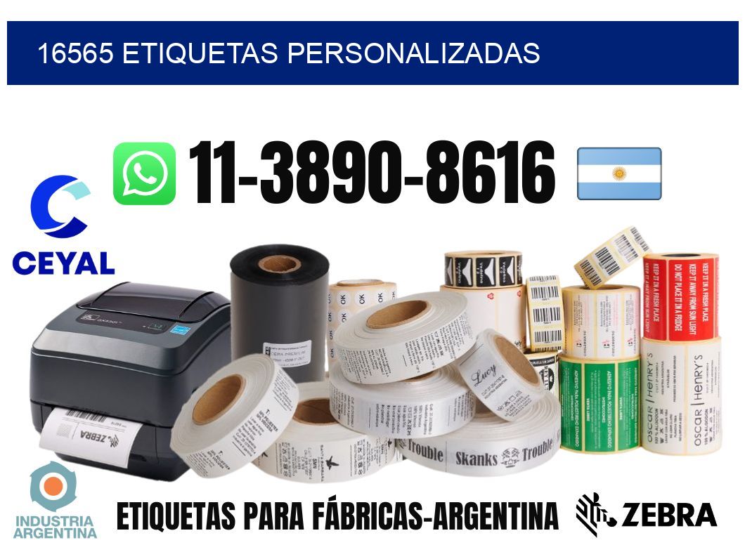 16565 etiquetas personalizadas