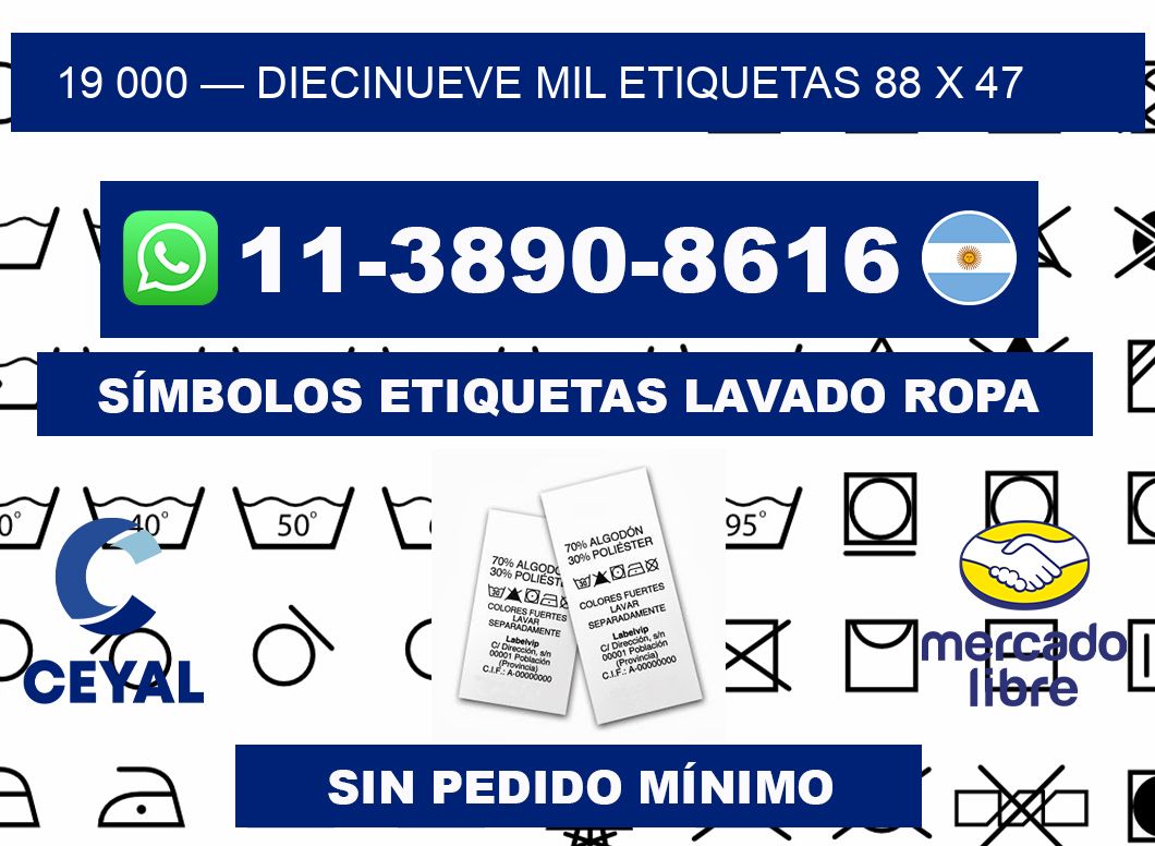 19 000 — diecinueve mil etiquetas 88 x 47