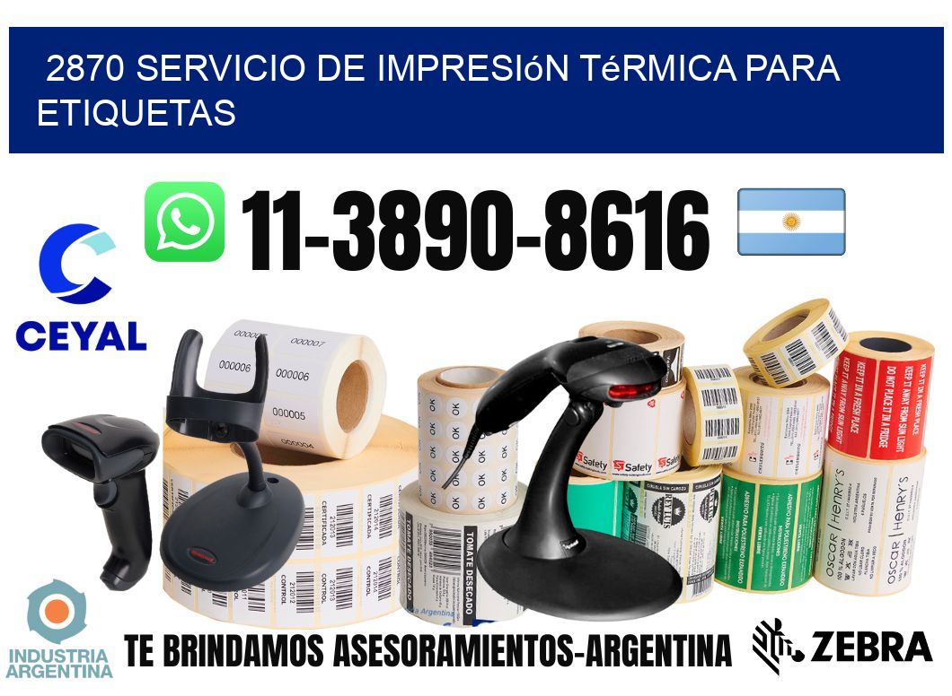 2870 Servicio de impresión térmica para etiquetas