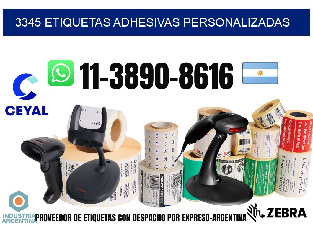 3345 Etiquetas adhesivas personalizadas