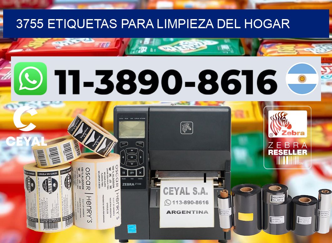 3755 Etiquetas para limpieza del hogar