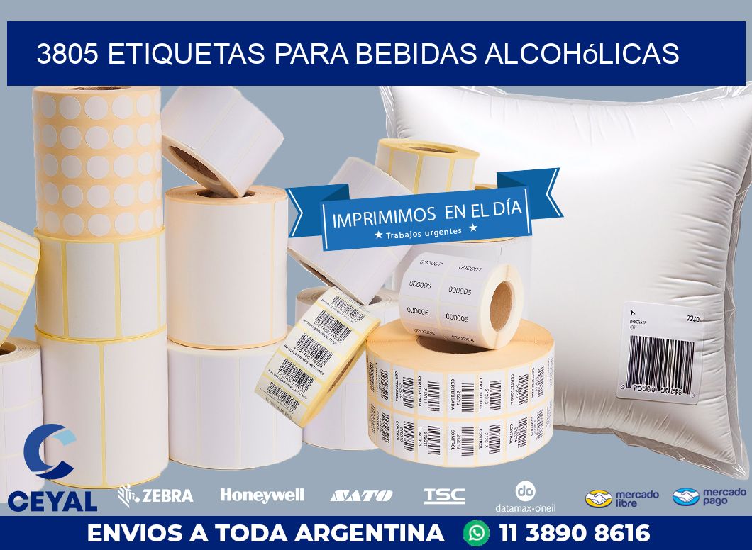 3805 Etiquetas para bebidas alcohólicas