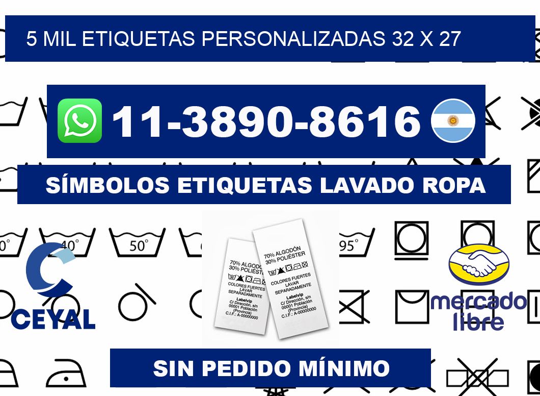 5 mil etiquetas personalizadas 32 x 27