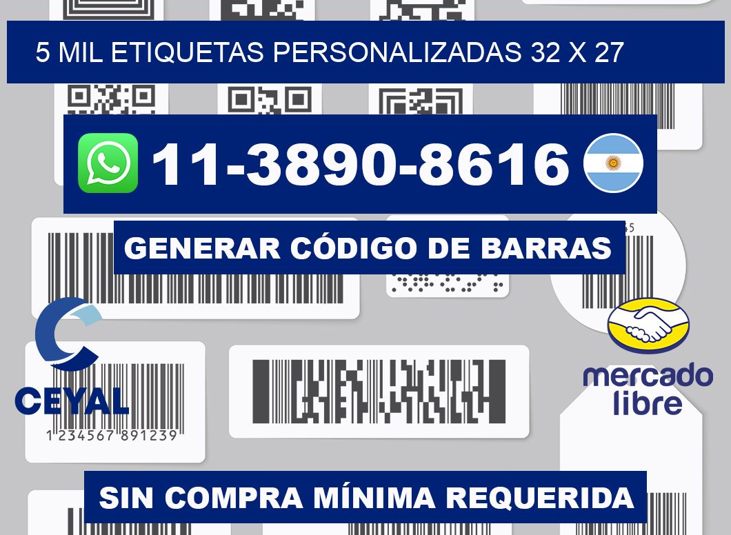 5 mil etiquetas personalizadas 32 x 27