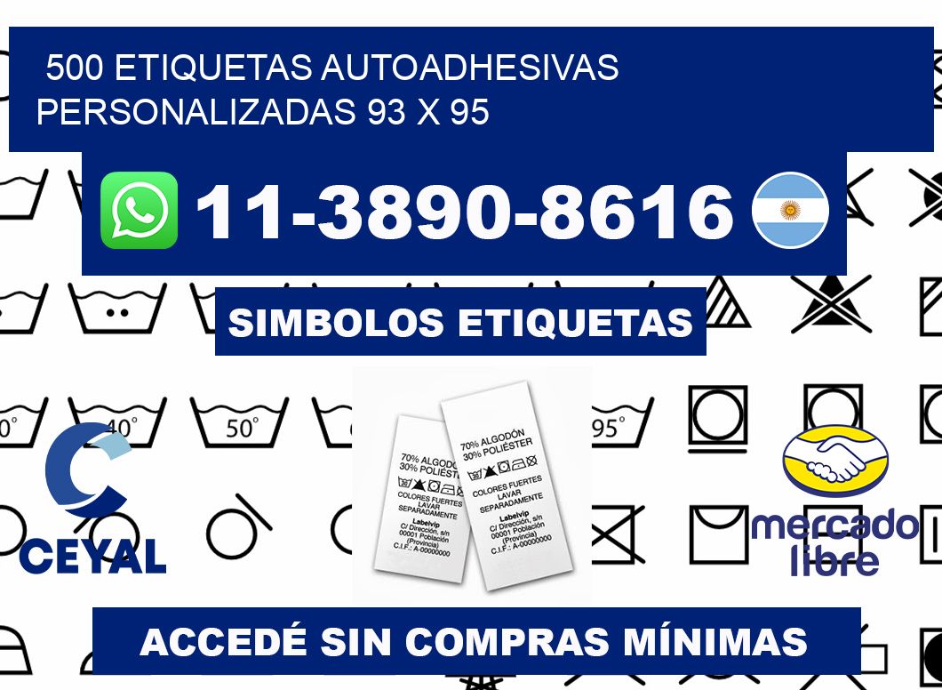500 Etiquetas autoadhesivas personalizadas 93 x 95