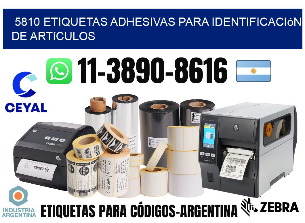 5810 Etiquetas adhesivas para identificación de artículos