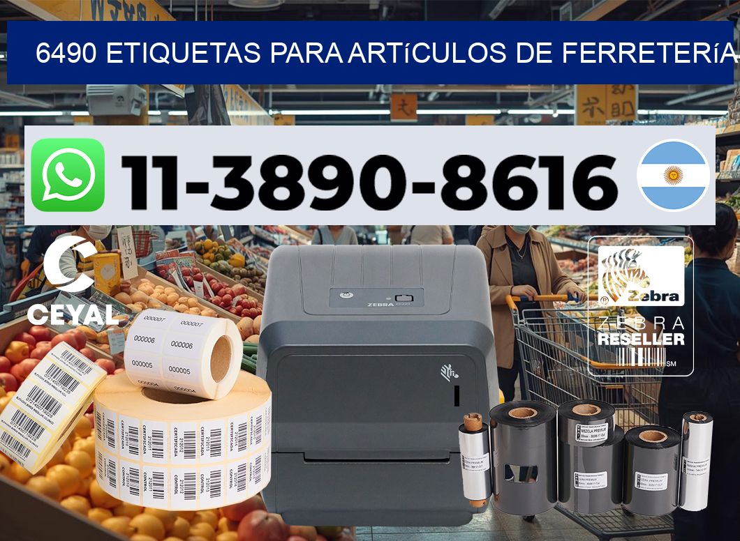 6490 Etiquetas para artículos de ferretería