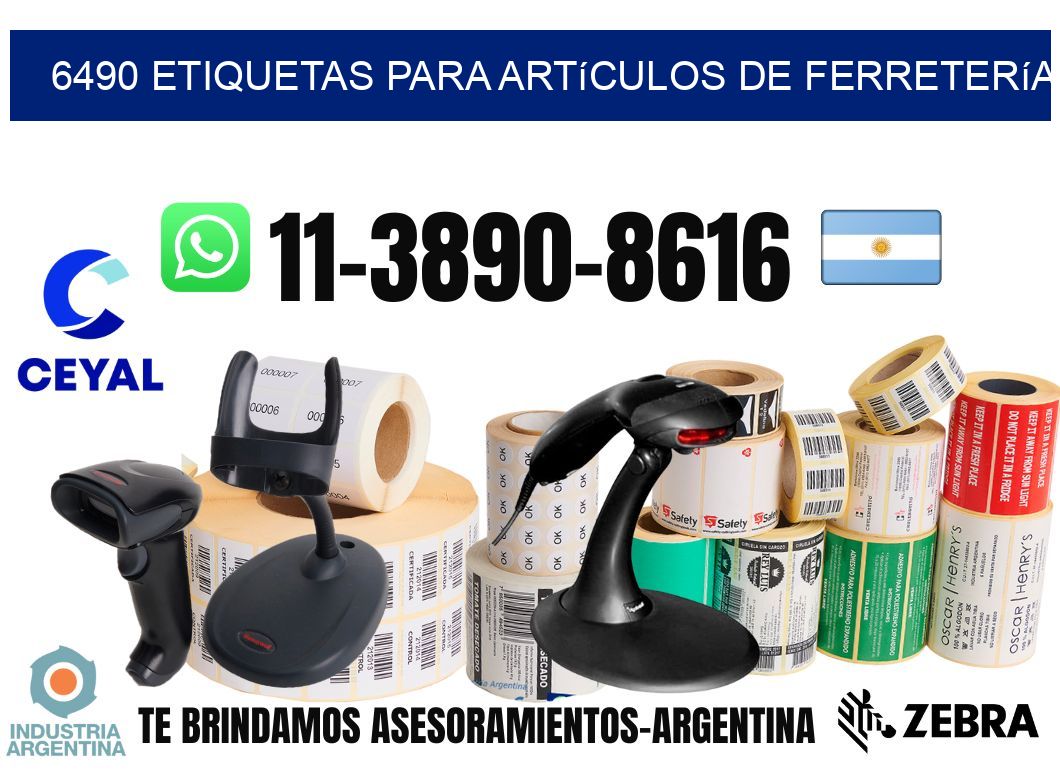 6490 Etiquetas para artículos de ferretería
