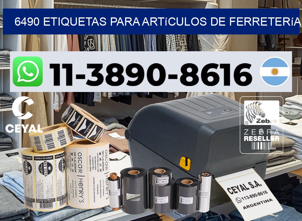 6490 Etiquetas para artículos de ferretería