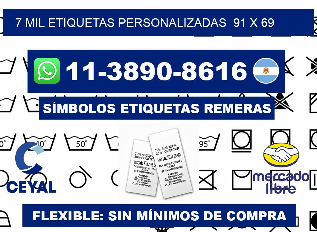 7 mil etiquetas personalizadas  91 x 69