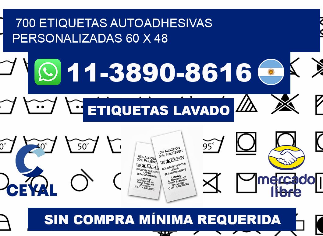 700 Etiquetas autoadhesivas personalizadas 60 x 48