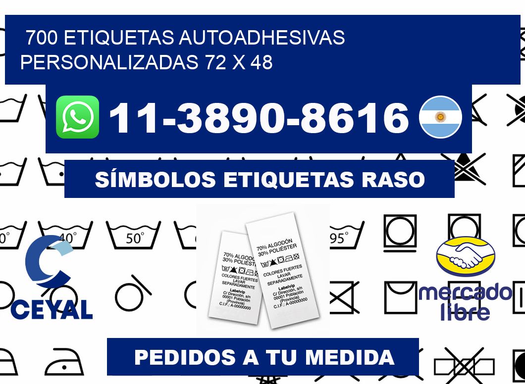 700 Etiquetas autoadhesivas personalizadas 72 x 48
