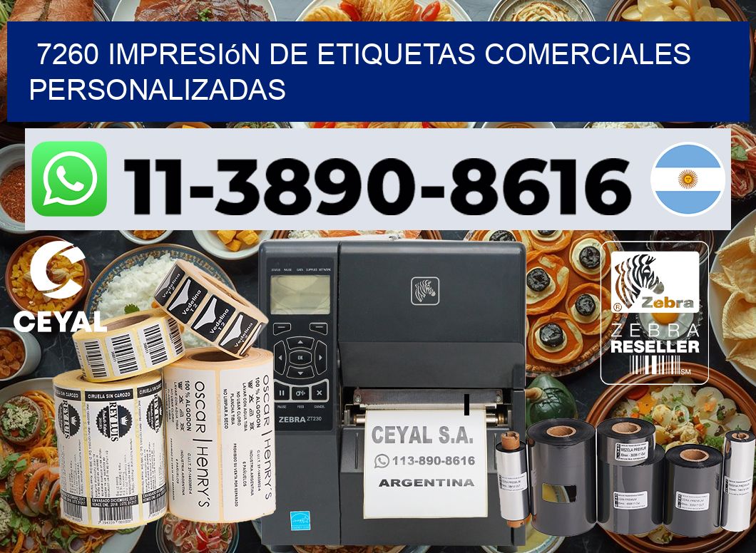 7260 Impresión de etiquetas comerciales personalizadas