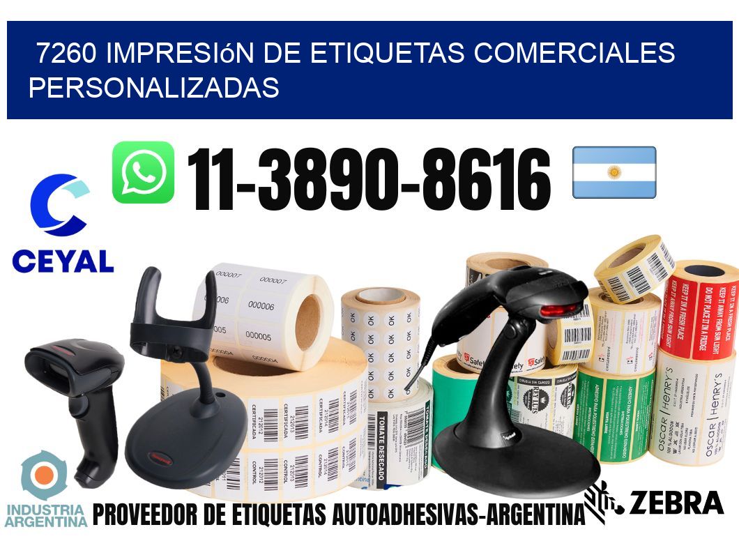 7260 Impresión de etiquetas comerciales personalizadas
