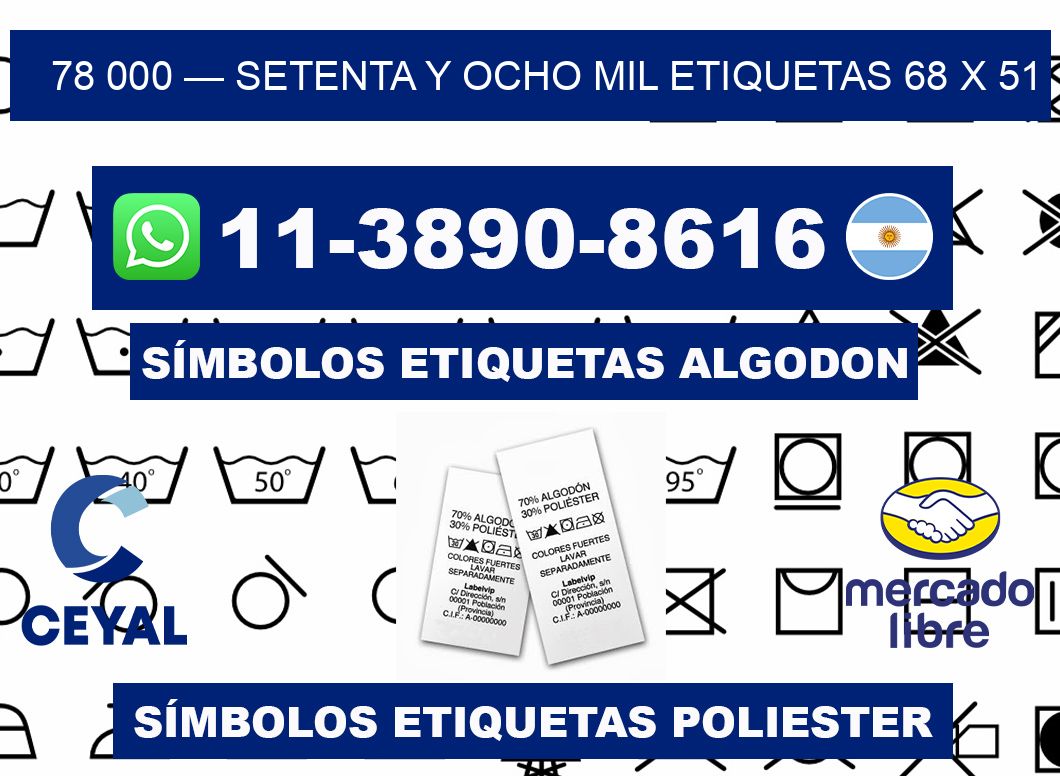 78 000 — setenta y ocho mil etiquetas 68 x 51