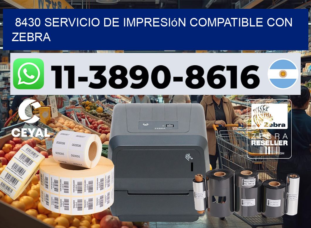 8430 Servicio de impresión compatible con Zebra