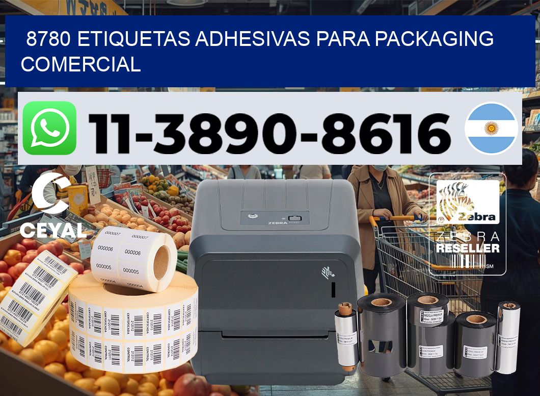 8780 Etiquetas adhesivas para packaging comercial