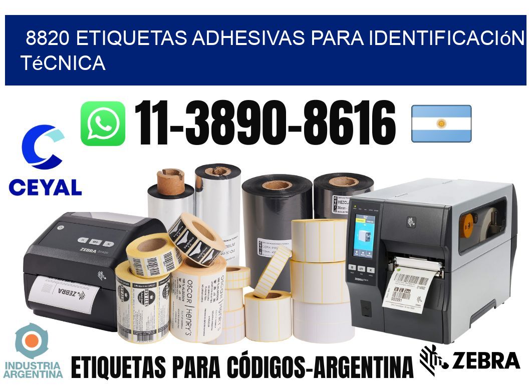 8820 Etiquetas adhesivas para identificación técnica