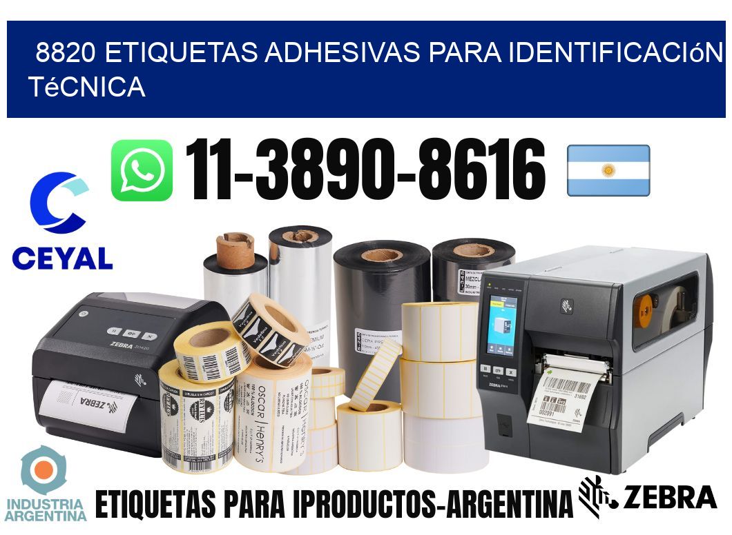 8820 Etiquetas adhesivas para identificación técnica