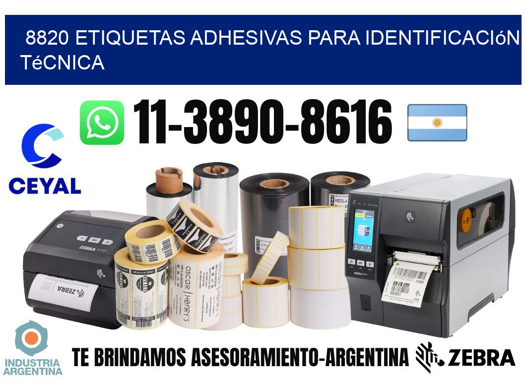 8820 Etiquetas adhesivas para identificación técnica