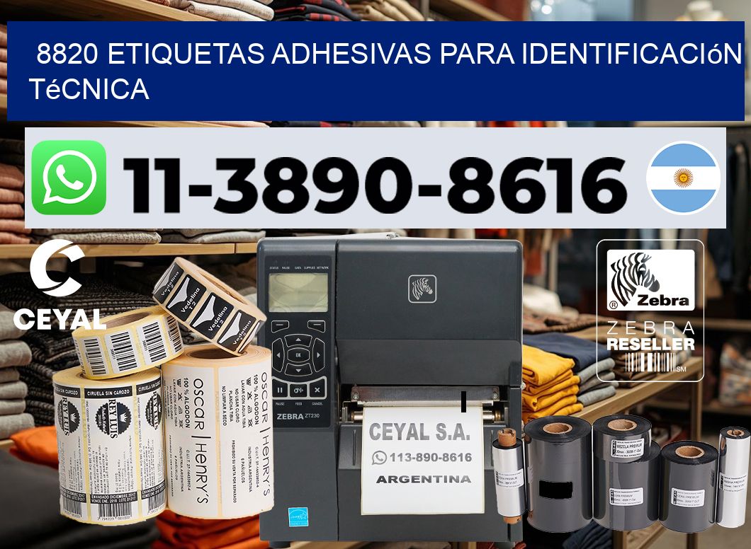8820 Etiquetas adhesivas para identificación técnica