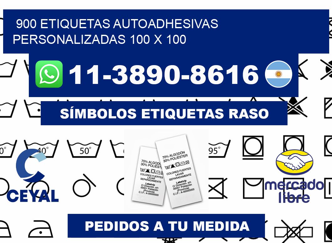 900 Etiquetas autoadhesivas personalizadas 100 x 100