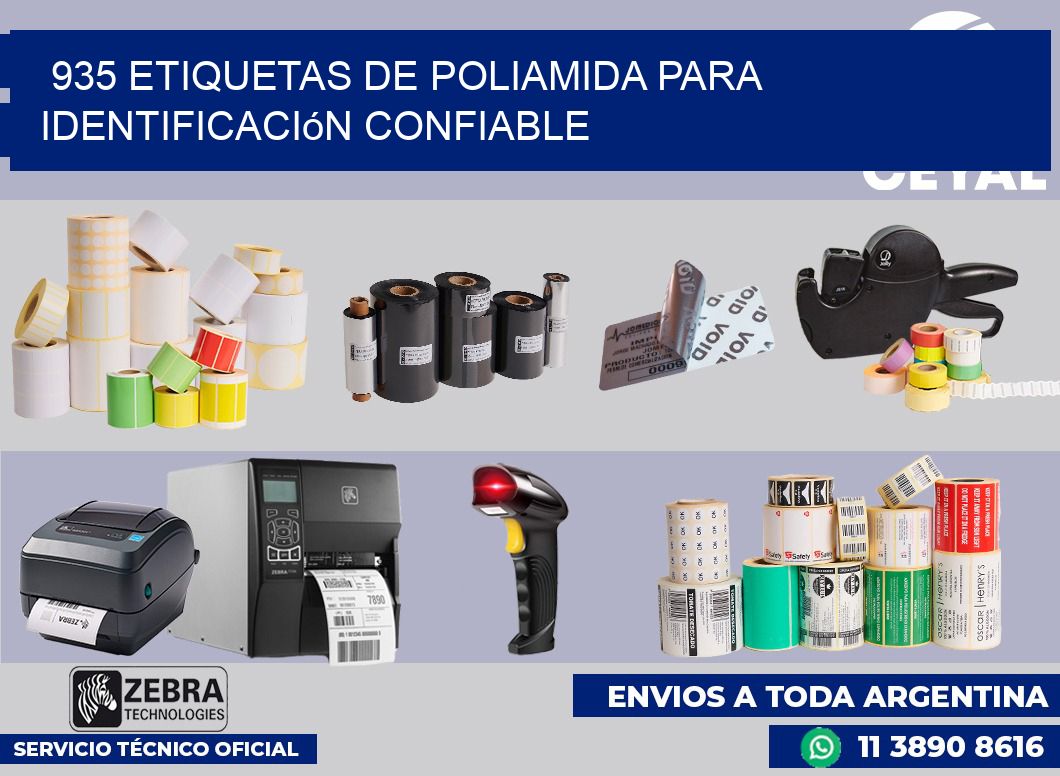 935 Etiquetas de poliamida para identificación confiable
