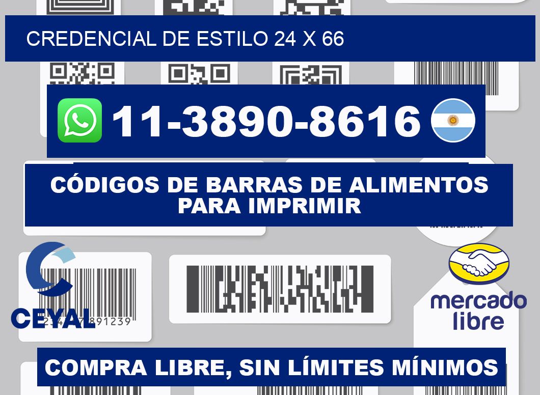 Credencial de estilo 24 x 66