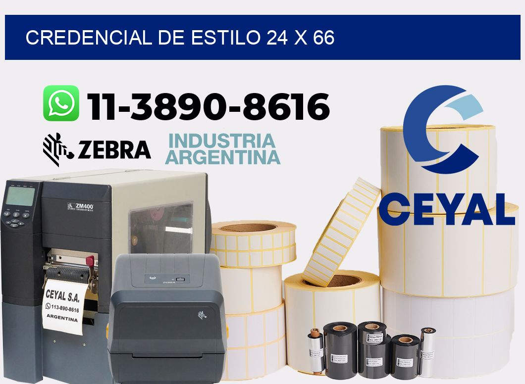 Credencial de estilo 24 x 66