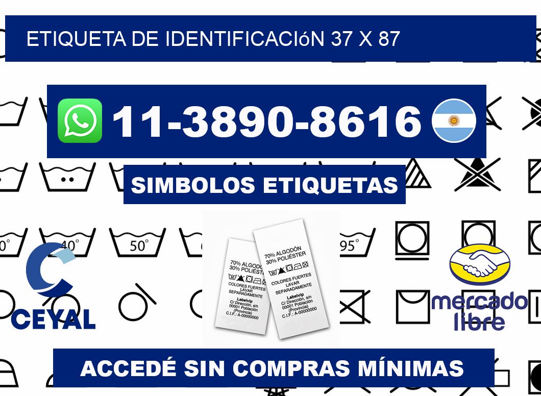 Etiqueta de identificación 37 x 87