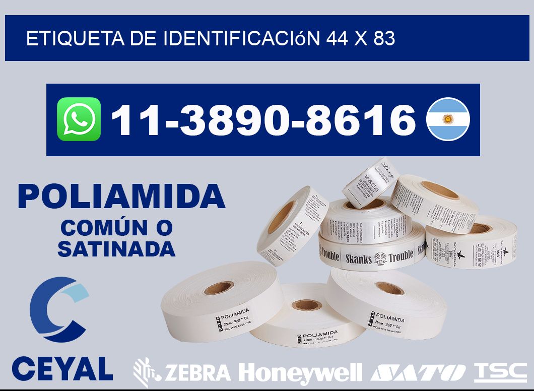 Etiqueta de identificación 44 x 83