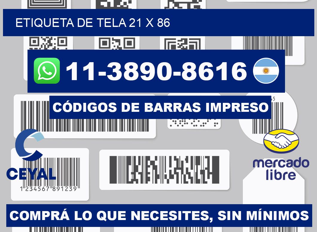 Etiqueta de tela 21 x 86