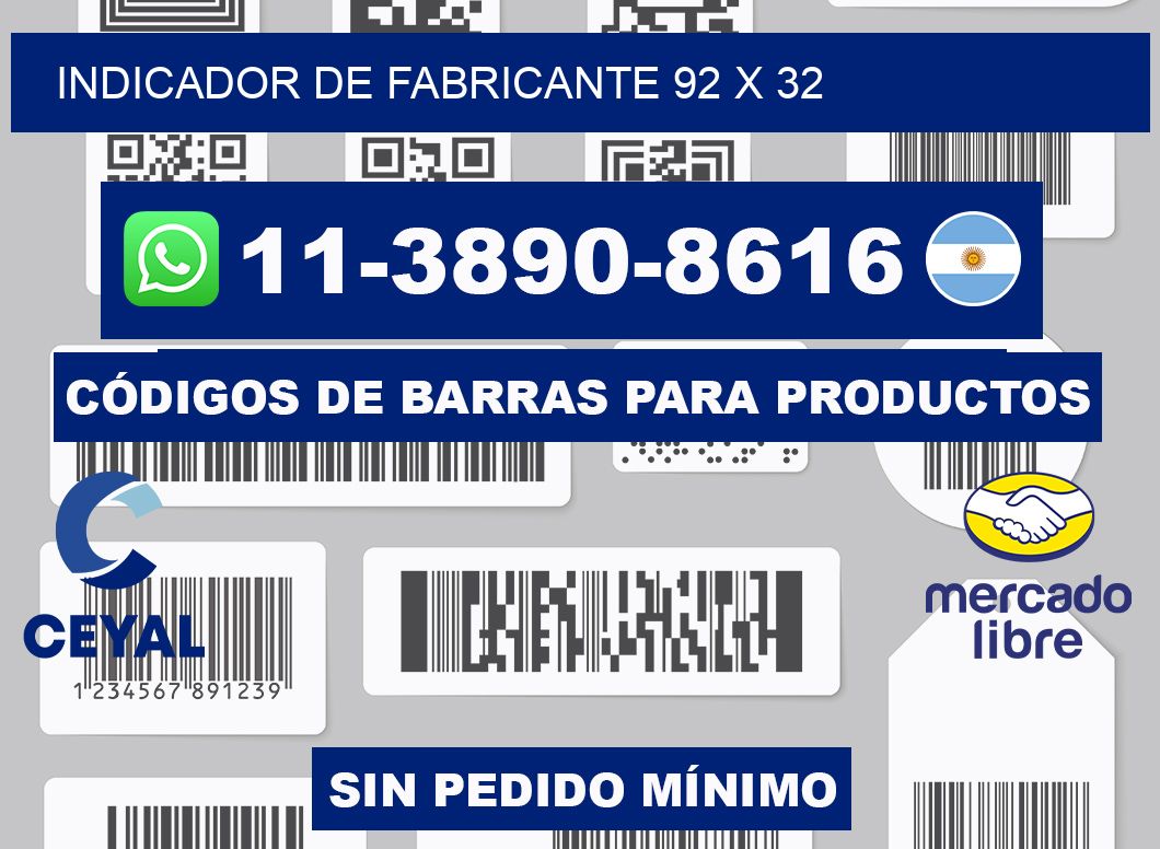 Indicador de fabricante 92 x 32