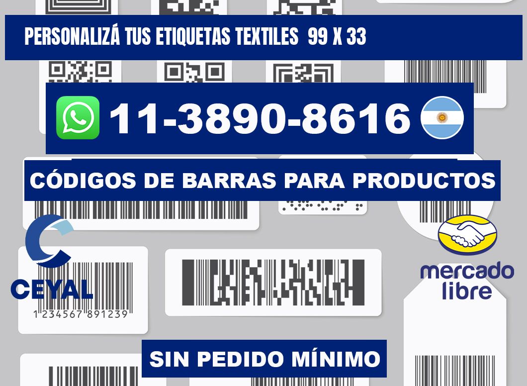 PERSONALIZÁ TUS ETIQUETAS TEXTILES  99 x 33