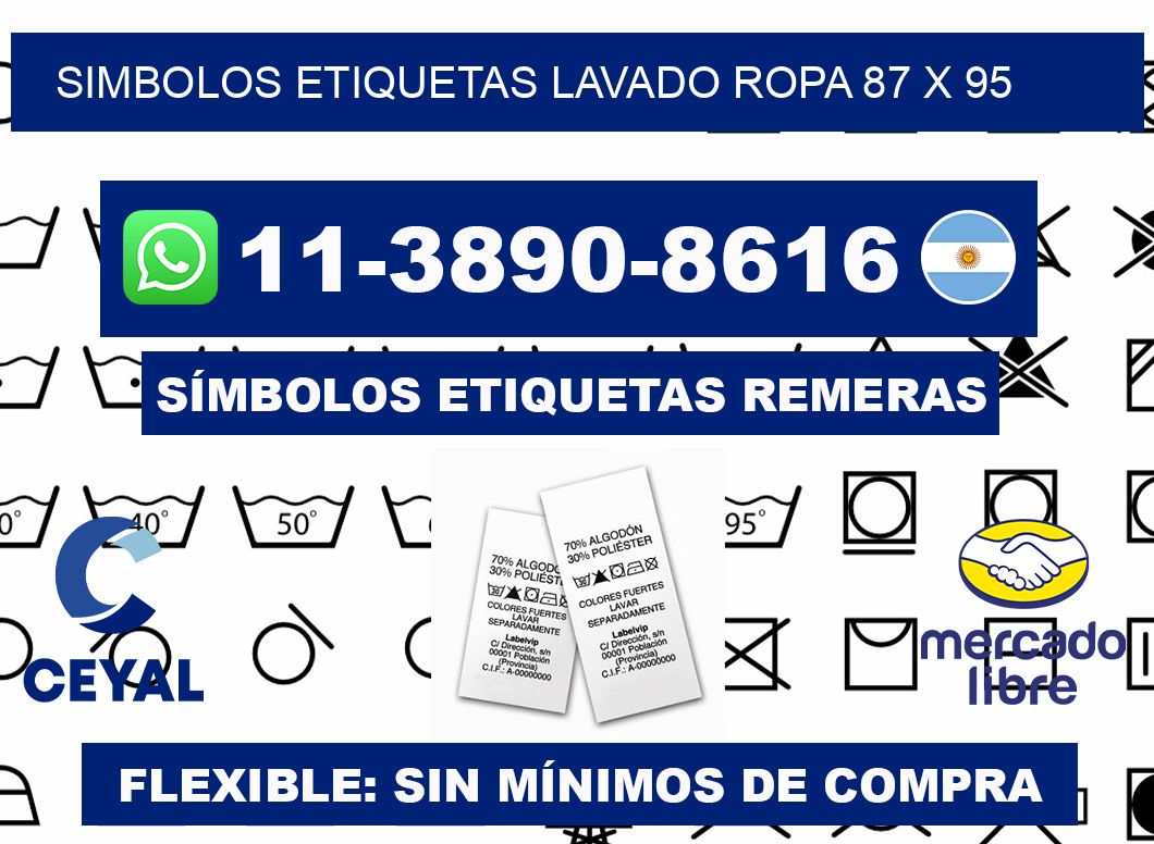 SIMBOLOS ETIQUETAS LAVADO ROPA 87 x 95