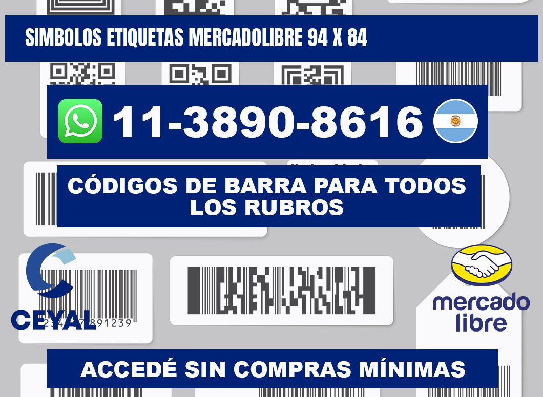 SIMBOLOS ETIQUETAS MERCADOLIBRE 94 x 84