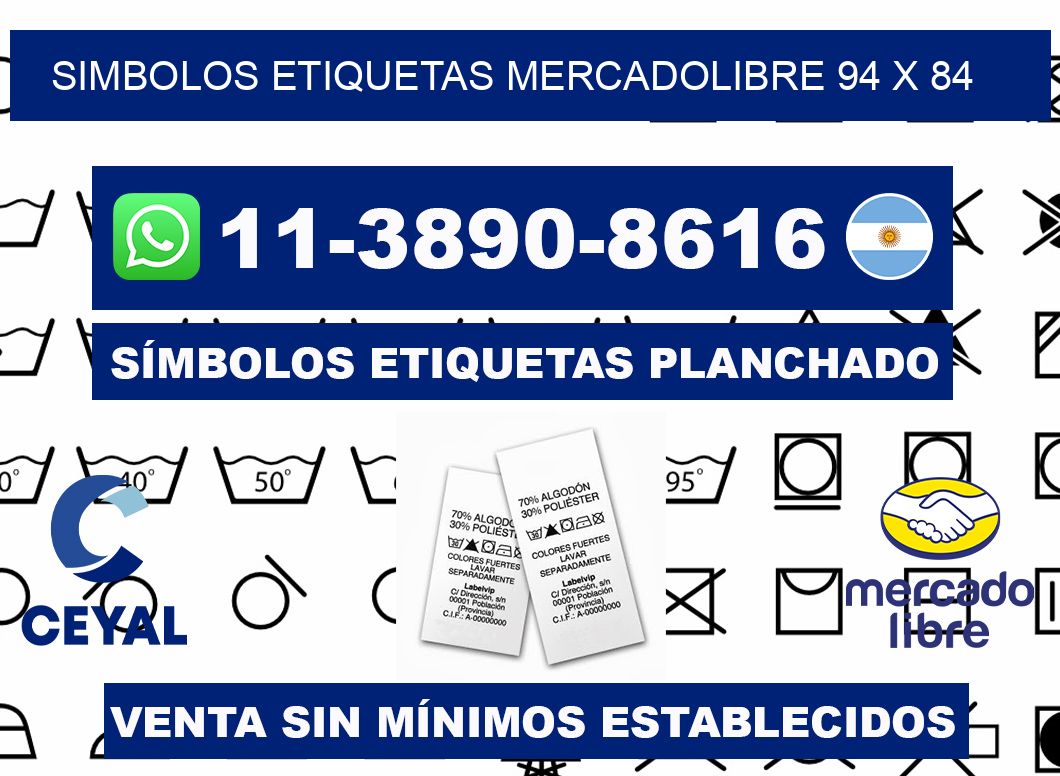 SIMBOLOS ETIQUETAS MERCADOLIBRE 94 x 84