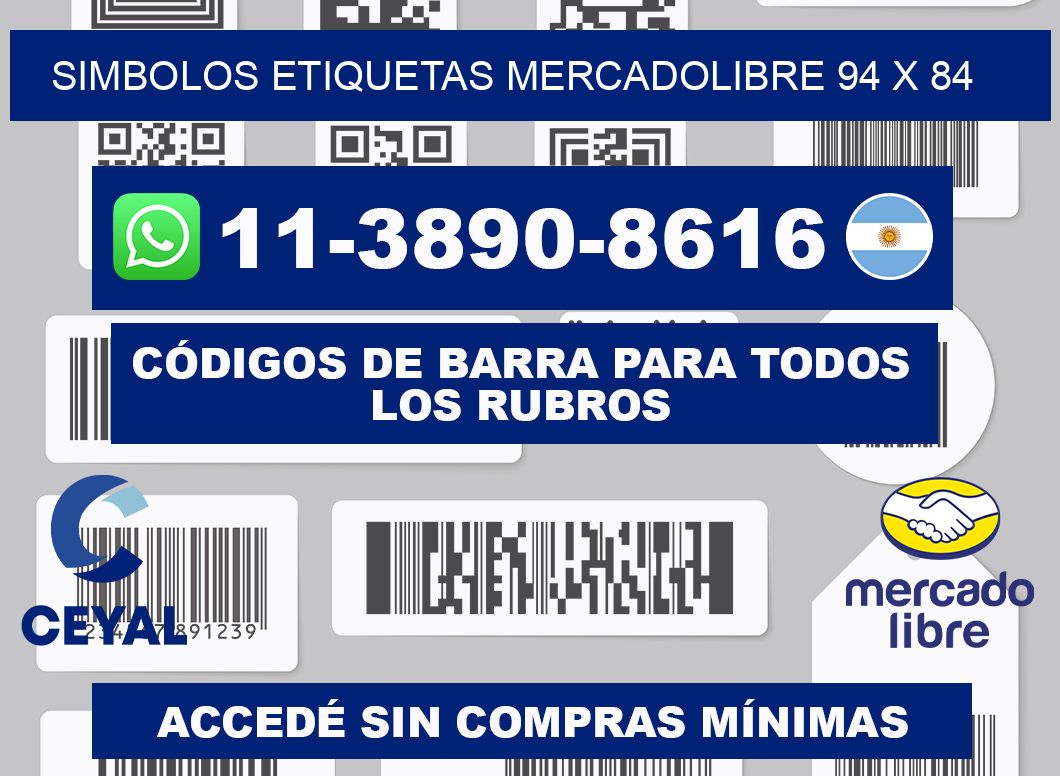 SIMBOLOS ETIQUETAS MERCADOLIBRE 94 x 84