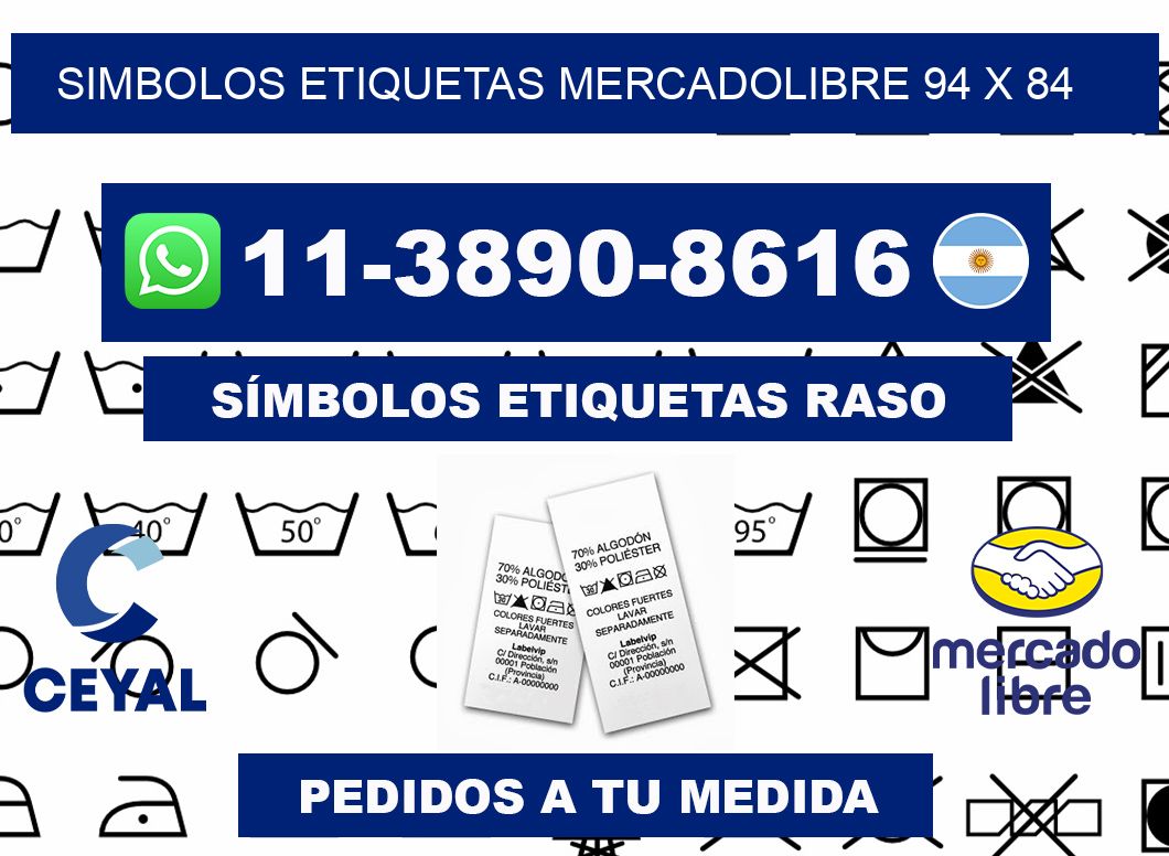 SIMBOLOS ETIQUETAS MERCADOLIBRE 94 x 84