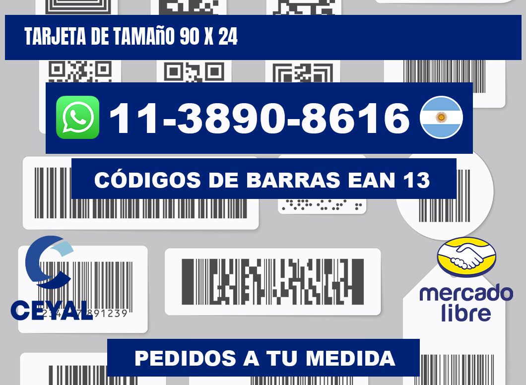 Tarjeta de tamaño 90 x 24