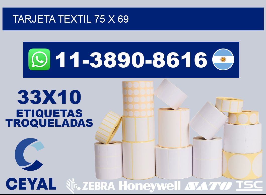 Tarjeta textil 75 x 69