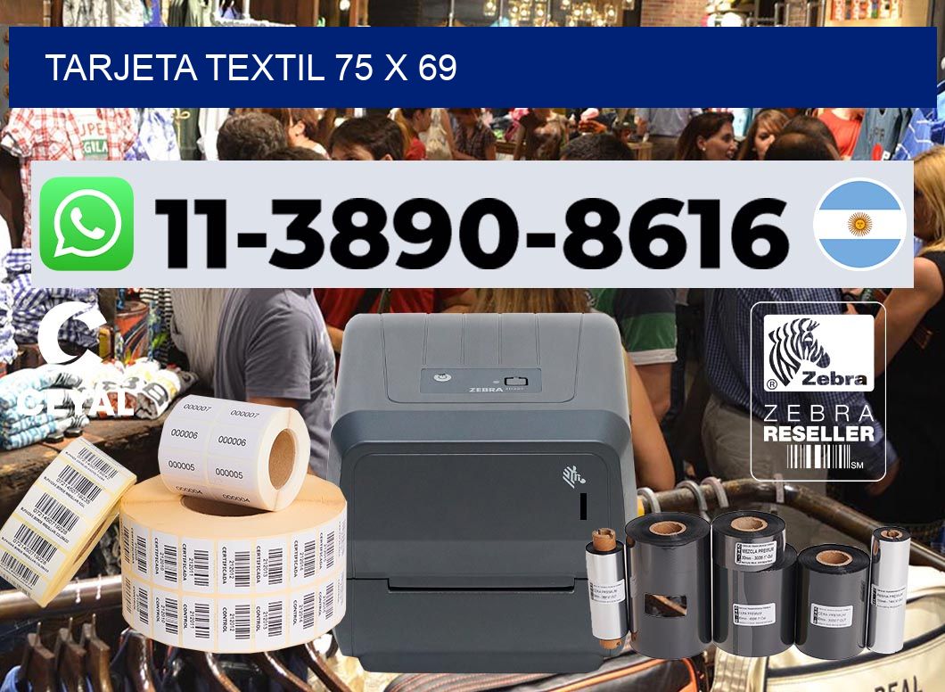 Tarjeta textil 75 x 69