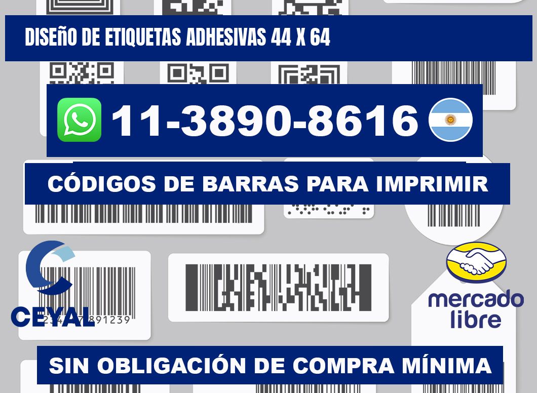 diseño de etiquetas adhesivas 44 x 64