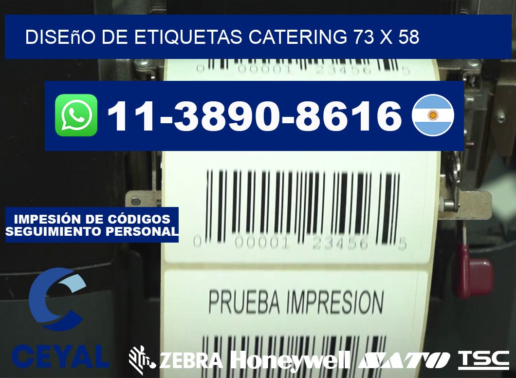 diseño de etiquetas catering 73 x 58
