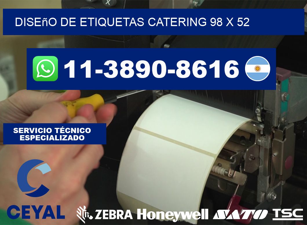 diseño de etiquetas catering 98 x 52