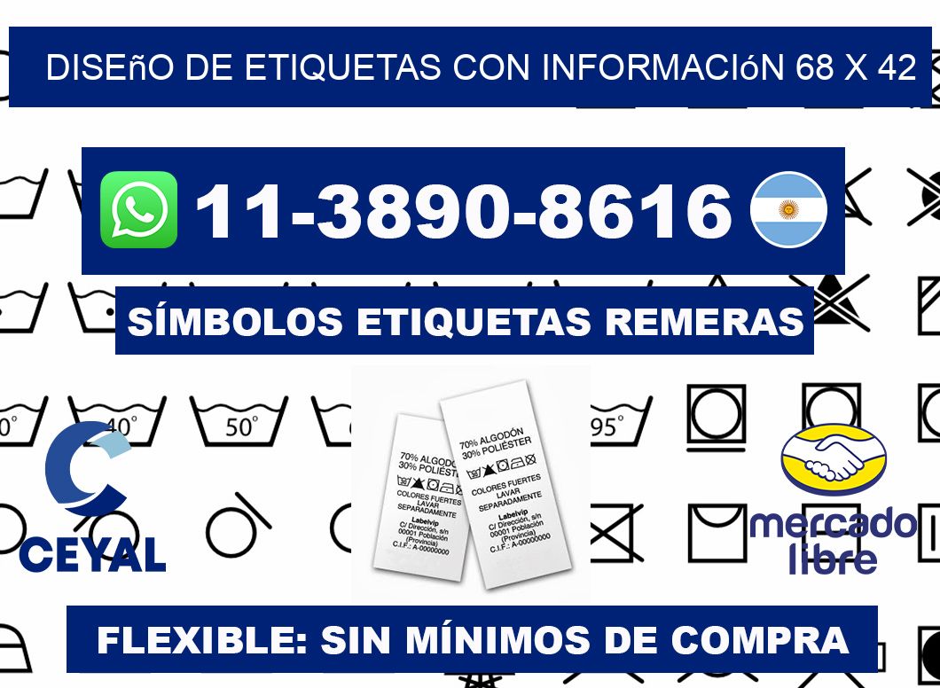 diseño de etiquetas con información 68 x 42