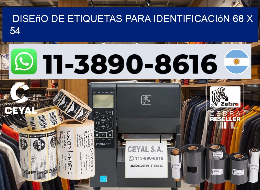 diseño de etiquetas para identificación 68 x 54