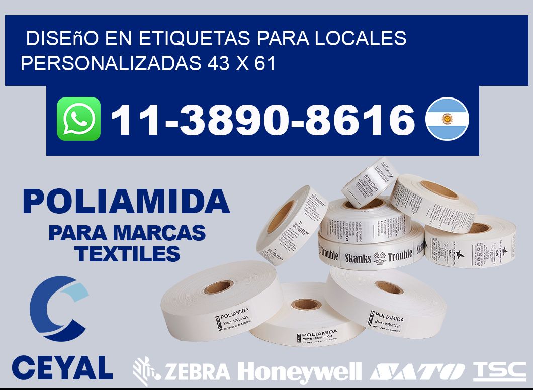 diseño en etiquetas para locales personalizadas 43 x 61