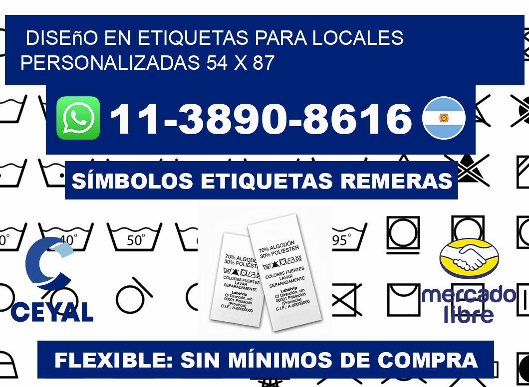 diseño en etiquetas para locales personalizadas 54 x 87