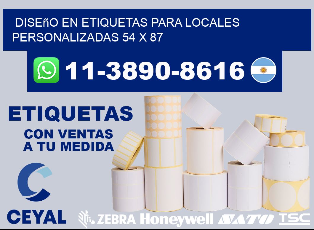 diseño en etiquetas para locales personalizadas 54 x 87